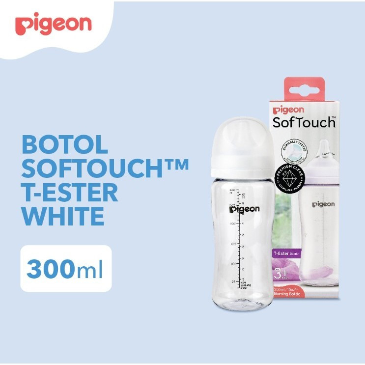 PIGEON BOTOL T-ESTER WIDE NECK BPP 300ML WHITE W/ SOFTOUCH NIPPLE