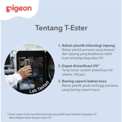 PIGEON BOTOL T-ESTER WIDE NECK BPP 300ML WHITE W/ SOFTOUCH NIPPLE thumbnail 2