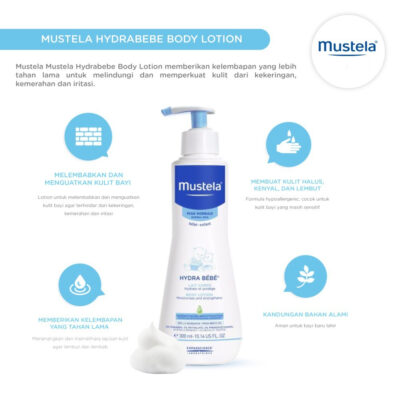 Mustela Hydrabebe Body lotion 300 ml - Lotion Bayi thumbnail 2