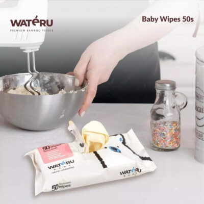 WATERU Bamboo Baby Wipes / Tisu Basah Bambu Hand & Mouth 50s (1 pack) thumbnail 5