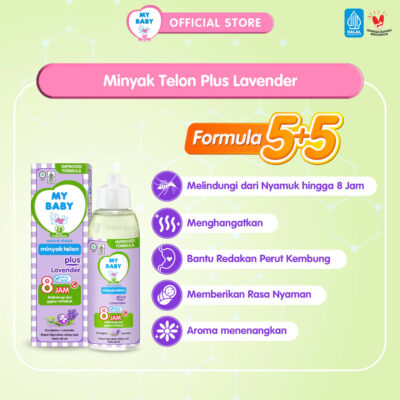 MY BABY Minyak Telon Plus Lavender 60ml / 90ml / 150 mL - Minyak Bayi Anti Nyamuk 8 Jam thumbnail 4