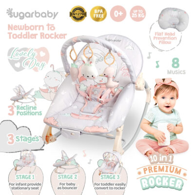 SUGARBABY 10in1 Premium Rocker/Ayunan Bayi/Bouncer Bayi