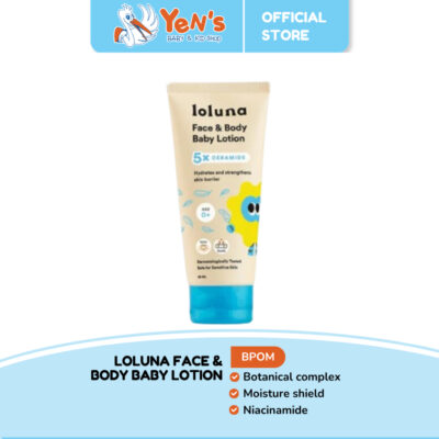 LOLUNA Face & Body Baby Lotion 5x Ceramide / Lotion Krim Muka dan Badan Bayi dan Anak 80ml / 200ml