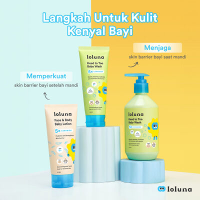 LOLUNA Face & Body Baby Lotion 5x Ceramide / Lotion Krim Muka dan Badan Bayi dan Anak 80ml / 200ml thumbnail 7