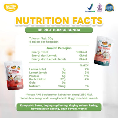 Bumbu Bunda Elia BB Rice 200gr - Beras MPASI Double Protein | Makanan Bayi No MSG - BB Booster thumbnail 3