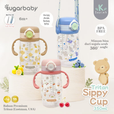 Sugar Baby Tritan Sippy Cup K Series 350ml - Botol Minum Bayi Bebas BPA - Premium Tritan Bottle