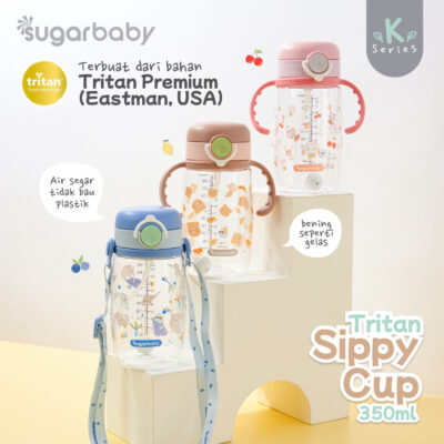 Sugar Baby Tritan Sippy Cup K Series 350ml - Botol Minum Bayi Bebas BPA - Premium Tritan Bottle thumbnail 2