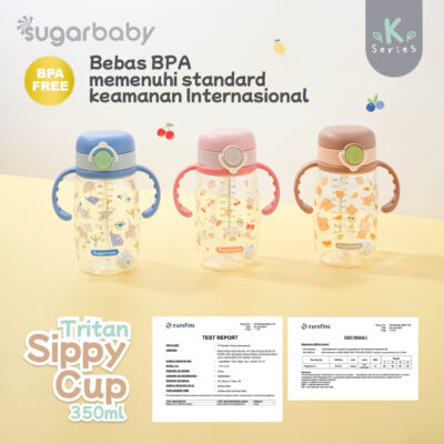 Sugar Baby Tritan Sippy Cup K Series 350ml - Botol Minum Bayi Bebas BPA - Premium Tritan Bottle thumbnail 3