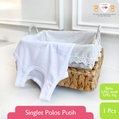 LIBBY Singlet Kaos Kutang Bayi & Anak Polos Putih / kaos dalam anak (1 pcs) SML thumbnail 3