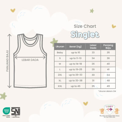 LIBBY Singlet Kaos Kutang Bayi & Anak Polos Putih / kaos dalam anak (1 pcs) SML thumbnail 8