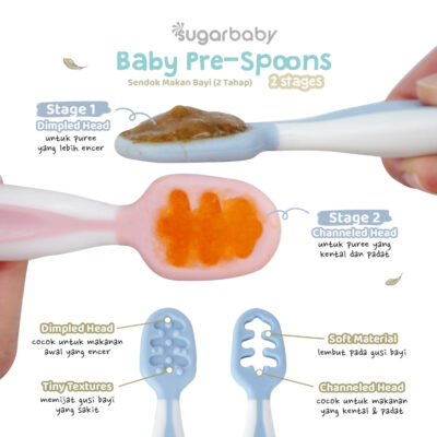 Sugar Baby Pre Spoon 2 Stages Sendok Belajar Bayi BPA FREE - Training Spoon - Peralatan Makan MPASI Bayi thumbnail 4