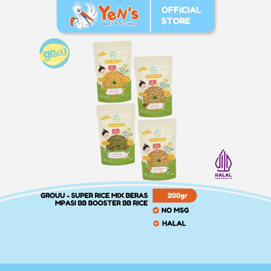 Grouu - Super Rice Mix Beras MPASI BB Booster BB Rice 30gr / 200gr - Nasi Instan - NO MSG
