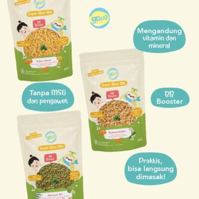 Grouu - Super Rice Mix Beras MPASI BB Booster BB Rice 30gr / 200gr - Nasi Instan - NO MSG thumbnail 3