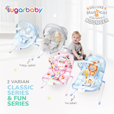 Sugar Baby New Deluxe Musical Vibration Bouncer/Ayunan Bayi/Bouncer Bayi BPA Free thumbnail 2