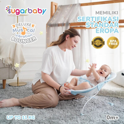 Sugar Baby New Deluxe Musical Vibration Bouncer/Ayunan Bayi/Bouncer Bayi BPA Free thumbnail 3
