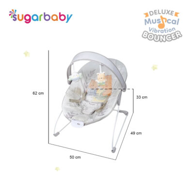 Sugar Baby New Deluxe Musical Vibration Bouncer/Ayunan Bayi/Bouncer Bayi BPA Free thumbnail 8