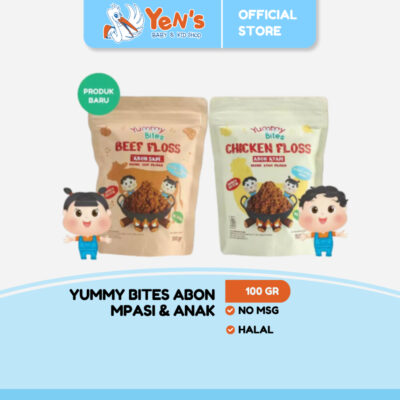 Yummy Bites Abon Mpasi & Anak 100 GR - Abon Ayam, Abon Sapi - BB Booster - NO MSG - HALAL