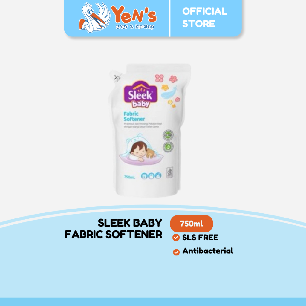 SLEEK Baby Fabric Softener / Pelembut Pewangi Pakaian Bayi 750ml