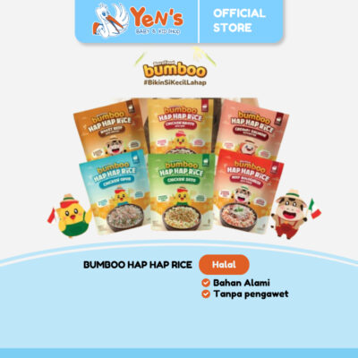 BUMBOO Hap Hap Rice - 100% Beras Organik Tanpa Pestisida - Double Protein Hewani - HALAL