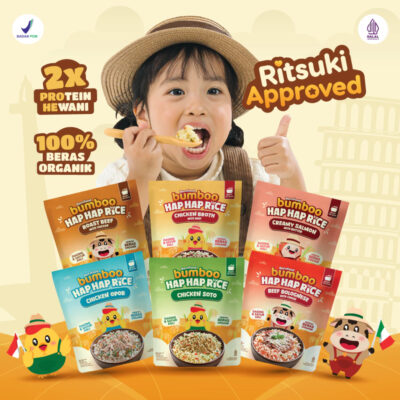 BUMBOO Hap Hap Rice - 100% Beras Organik Tanpa Pestisida - Double Protein Hewani - HALAL thumbnail 2