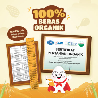 BUMBOO Hap Hap Rice - 100% Beras Organik Tanpa Pestisida - Double Protein Hewani - HALAL thumbnail 3