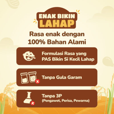 BUMBOO Hap Hap Rice - 100% Beras Organik Tanpa Pestisida - Double Protein Hewani - HALAL thumbnail 4