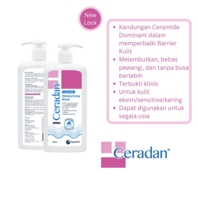 Ceradan Moisturising Wash 280 Ml For Face & Body thumbnail 3