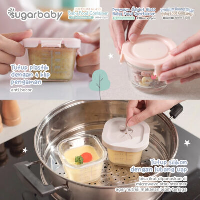 SugarBaby Premium Glass Jar Baby Food Container 3 pcs BPA FREE / Peralatan Makan Bayi MPASI thumbnail 4