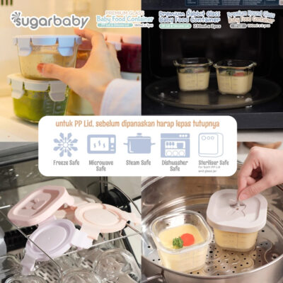 SugarBaby Premium Glass Jar Baby Food Container 3 pcs BPA FREE / Peralatan Makan Bayi MPASI thumbnail 5