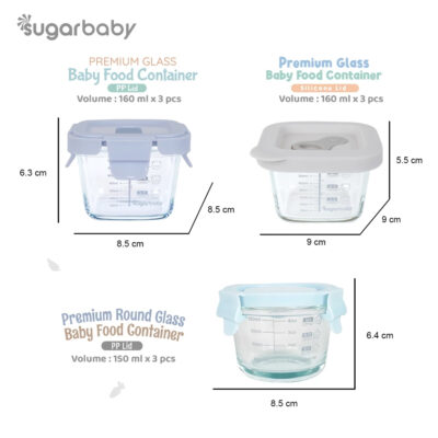 SugarBaby Premium Glass Jar Baby Food Container 3 pcs BPA FREE / Peralatan Makan Bayi MPASI thumbnail 8