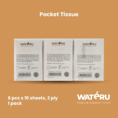 Wateru Pocket Facial Tissue - Pocket 6x10's - Wateru Premium Bamboo Tissue thumbnail 2