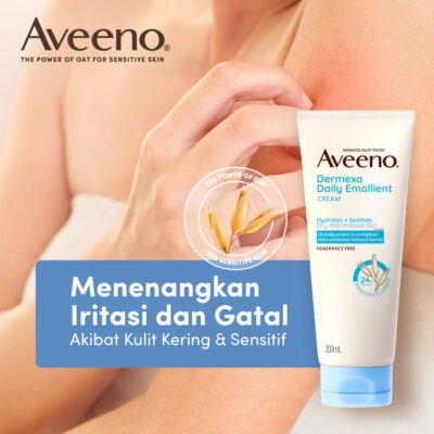 AVEENO Dermexa Daily Emollient Cream 200g-Lotion Pelembap untuk Kulit Sensitif, Kering & Rawan Eksim thumbnail 3