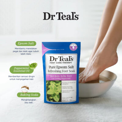 Dr Teal's Pure Epsom Salt Foot Soaks With Cooling Pappermint 909 GR / Garam Berendam Kaki thumbnail 2