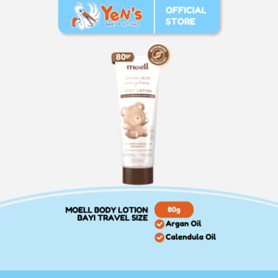 Moell Body Lotion Bayi 80gr - Melembapkan Kulit Badan Anak - Perawatan Kulit Kering dan Sensitif