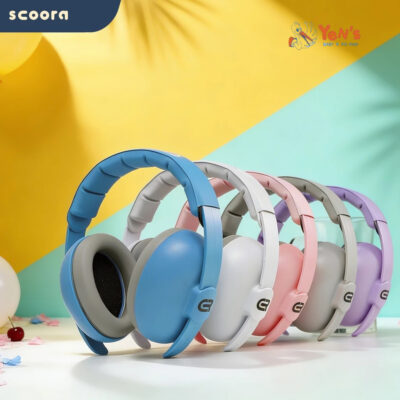 SCOORA Cronos Lite Baby Earmuff - White / Pink / Purple