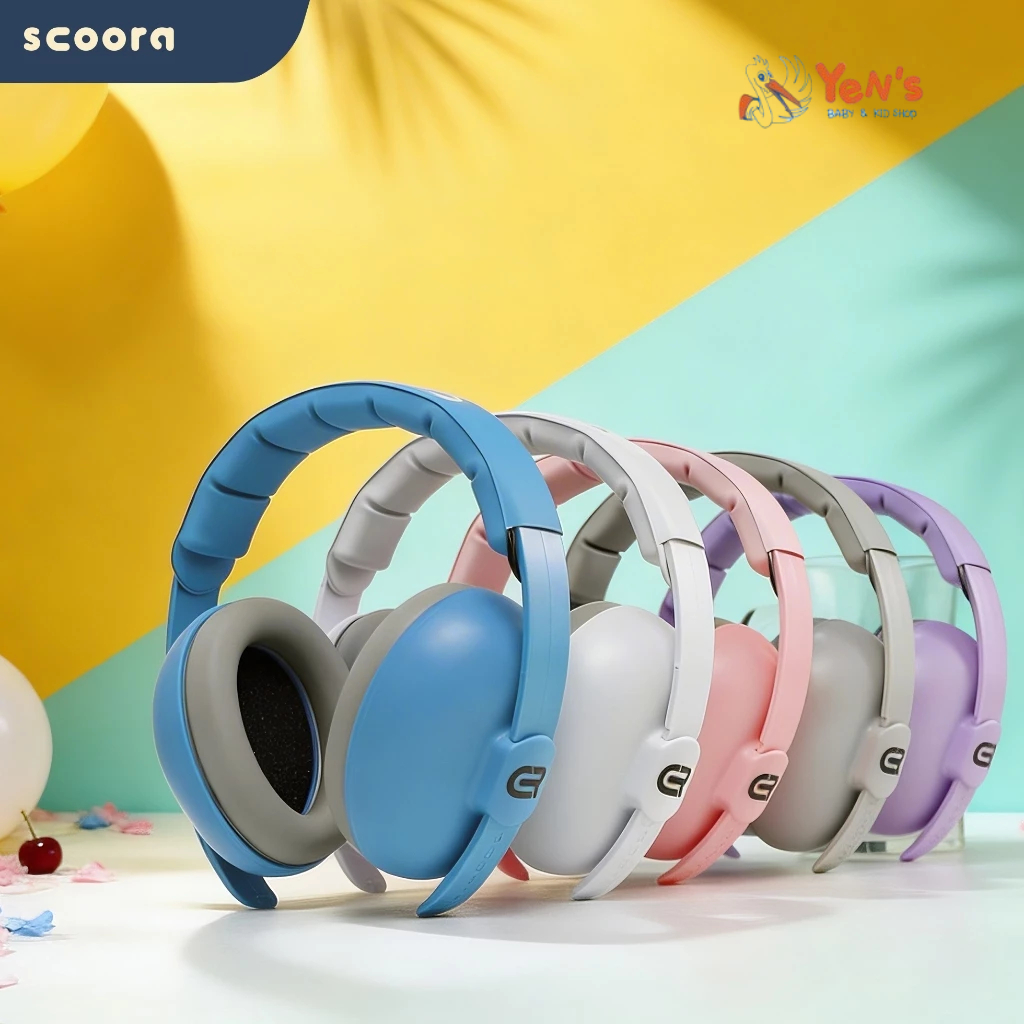 SCOORA Cronos Lite Baby Earmuff - White / Pink / Purple