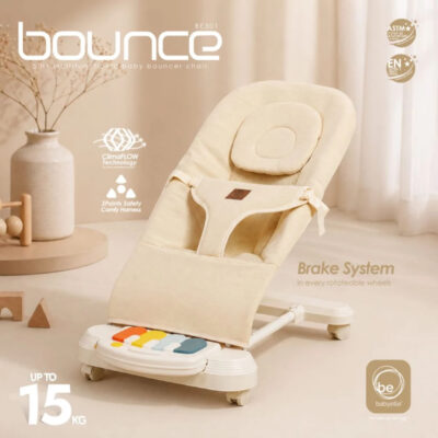 Babyelle Baby bouncer Chair 5in1 BE301 - With Front Tray Soothing Toys (BPA Free) and Various Music Piano thumbnail 4