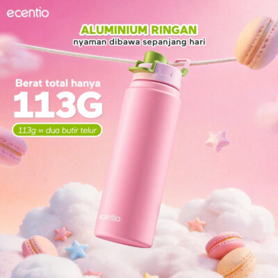 Ecentio tumbler aesthetic premium Stainless Steel & Aluminium portable 500ml/750ml Sweet Mist Series thumbnail 7