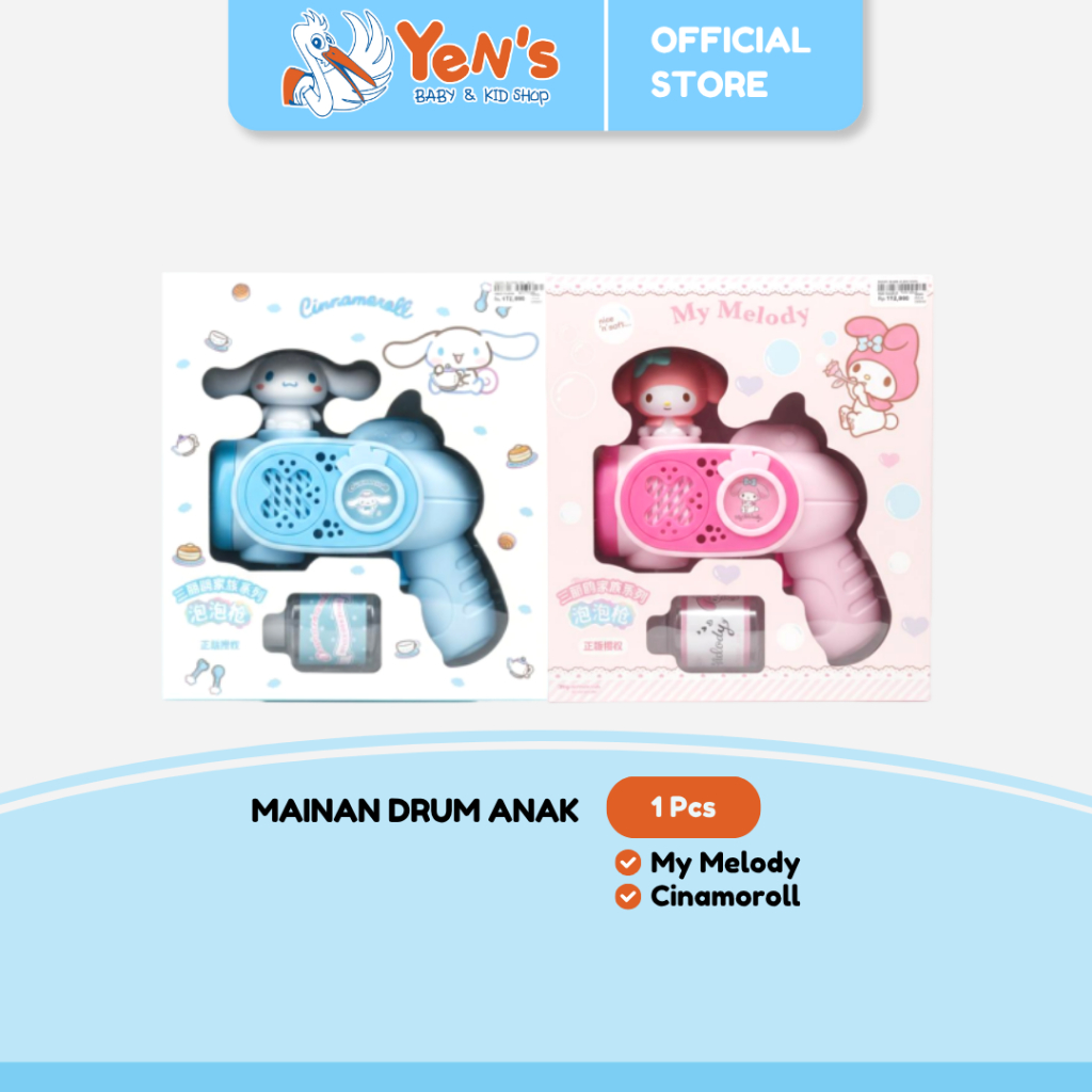 Sunny Bubble Gun Blu , Pink - Bubble Gun Otomatis Karakter Sanrio - Mainan Anak ( 1 Pcs )