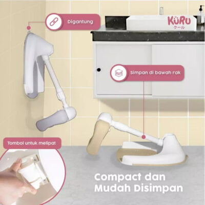 KURU Baby Shower Stand - Kursi Rak Dudukan Mandi Berdiri Bayi Anti Slip, Adjustable 44-54cm, Lipat & Aman - Dapat Digunakan 2 Arah thumbnail 5