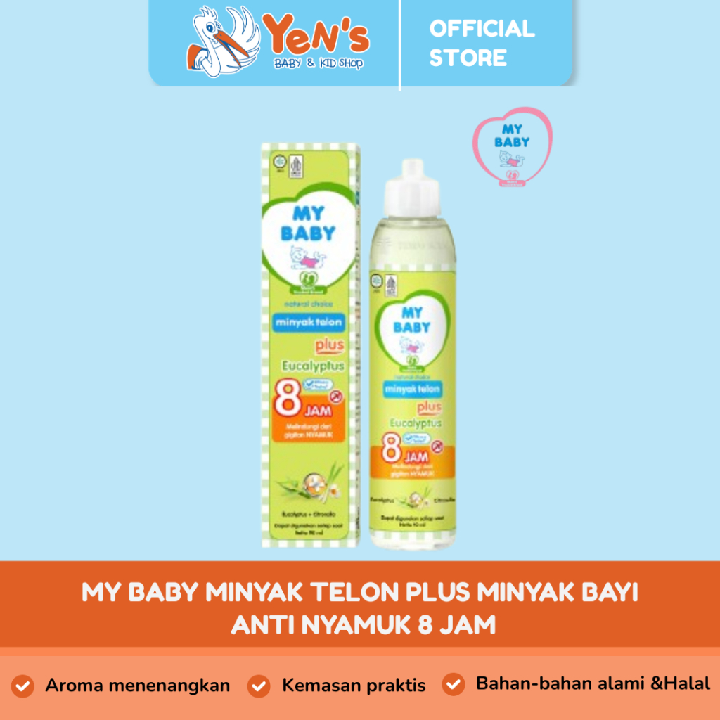 MY BABY Minyak Telon Plus 60mL/90mL/150 mL - Minyak Bayi Anti Nyamuk 8 Jam