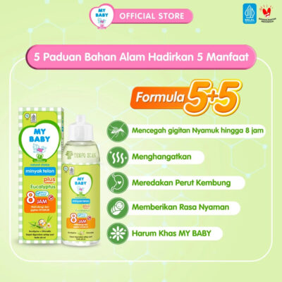 MY BABY Minyak Telon Plus 60mL/90mL/150 mL - Minyak Bayi Anti Nyamuk 8 Jam thumbnail 4