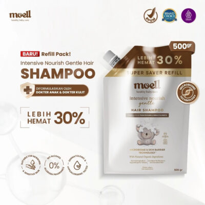 Moell Gentle Shampoo Kemasan Refill 500gr- Sampo Bayi Anak Dengan Calendula Oil thumbnail 2