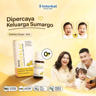 Interlac Probiotik Drops 5ml - Membantu Menjaga Kesehatan Saluran Cerna Bayi & Anak Formula bebas laktosa thumbnail 2