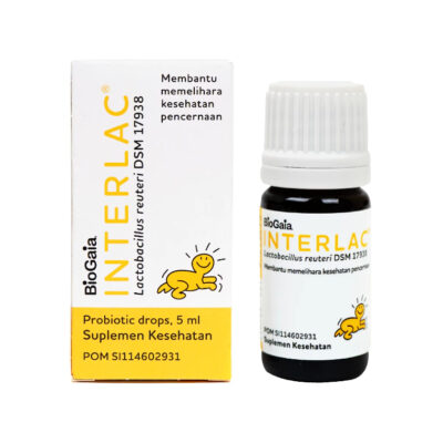 Interlac Probiotik Drops 5ml - Membantu Menjaga Kesehatan Saluran Cerna Bayi & Anak Formula bebas laktosa thumbnail 5