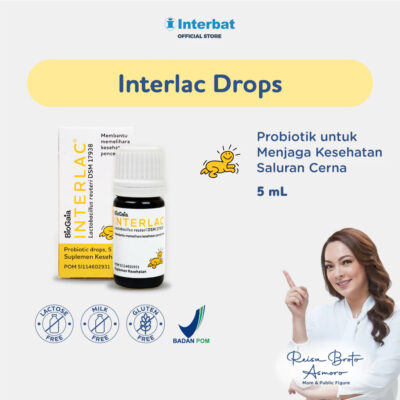 Interlac Probiotik Drops 5ml - Membantu Menjaga Kesehatan Saluran Cerna Bayi & Anak Formula bebas laktosa thumbnail 6