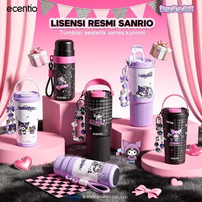 Ecentio X Kuromi Series  - Stainless Botol Minum Tumbler Premium Quality 850ml / 350ml Food Grade BPA Free