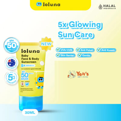 Loluna Baby Face & Body Sunscreen 30ml SPF 50+ PA++++ dengan 5x Ceramide & Niacinamide thumbnail 2