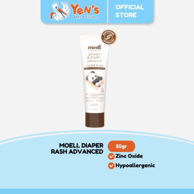 Moell Diaper Rash Advanced 50gr - Krim Popok Redakan & Cegah Ruam Popok - Bebas Ruam Nyaman Seharian