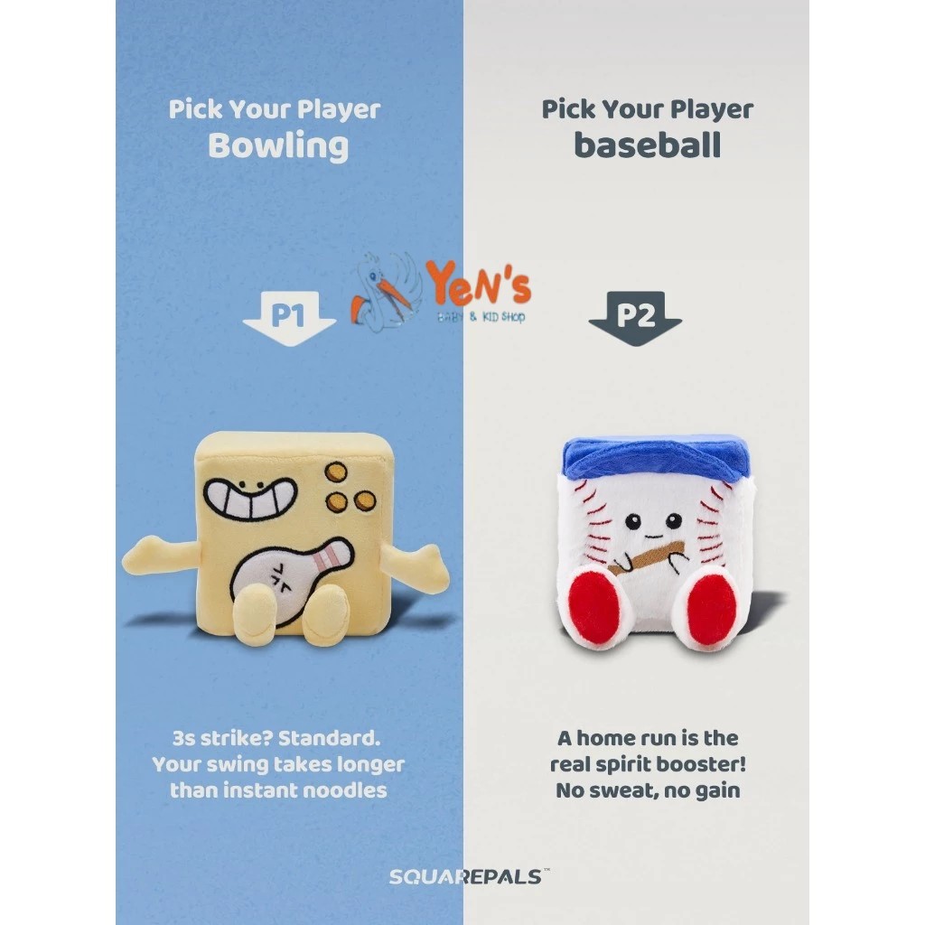 Squarepals Character Plushie 3D Premium Squishy Konbini Series - Gantungan Boneka Karakter ( 1 Pcs )